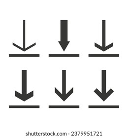 Download icon set. Upload button. Install symbol. Load symbol. Vector illustration. EPS 10.