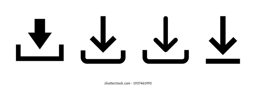 Juego de iconos de descarga. Icono de vector de descarga