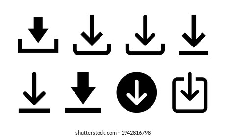 Download icon set. Download vector icon