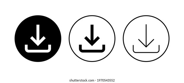 Download icon set. Download vector icon