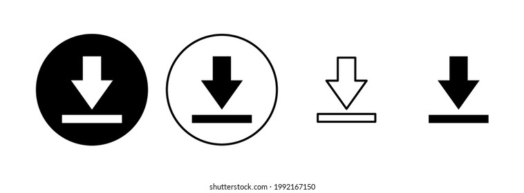 Juego de iconos de descarga. Icono de vector de descarga