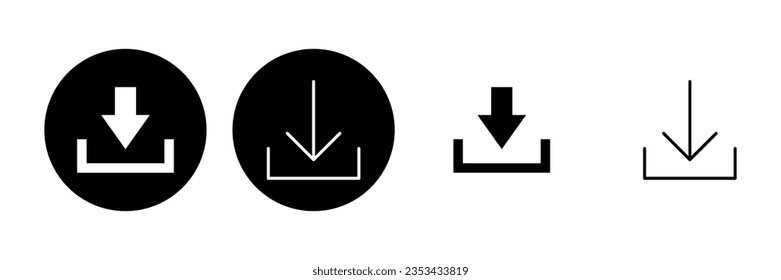 Download icon set. Download vector icon