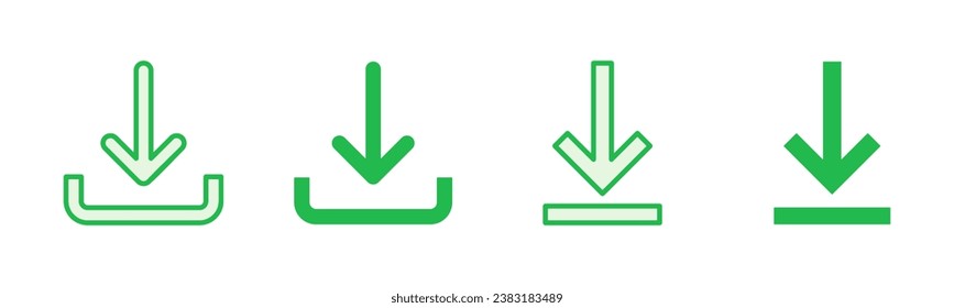 Download icon set. Download vector icon