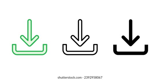 Juego de iconos de descarga. Icono de vector de descarga