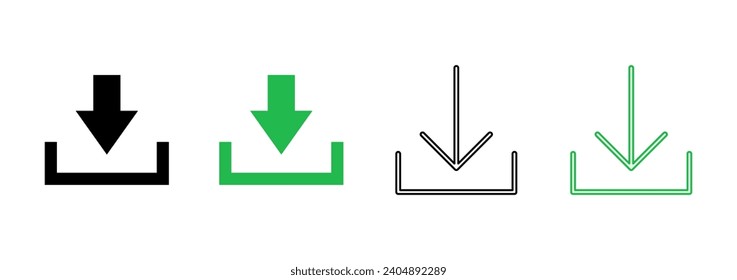 Juego de iconos de descarga. Icono de vector de descarga