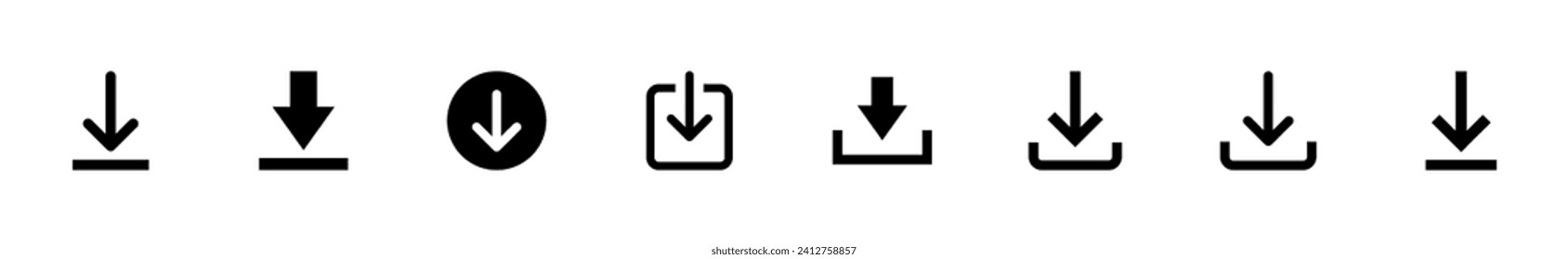 Download icon set. Download vector icon