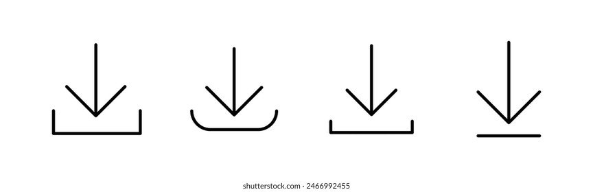 Herunterladener Symbolsatz. Symbol für Herunterladene Vektorgrafik
