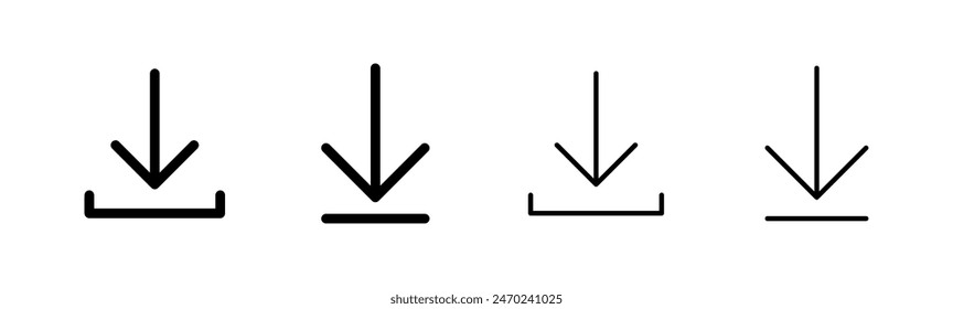 Conjunto de iconos de Descarga. Icono de Vector de Descarga