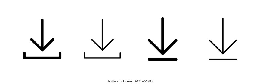 Download icon set. Download vector icon