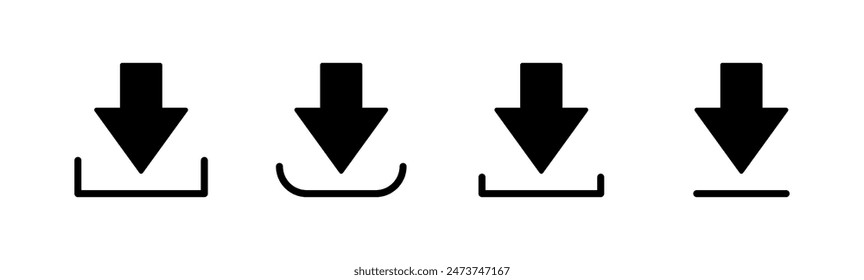 Download icon set. Download vector icon
