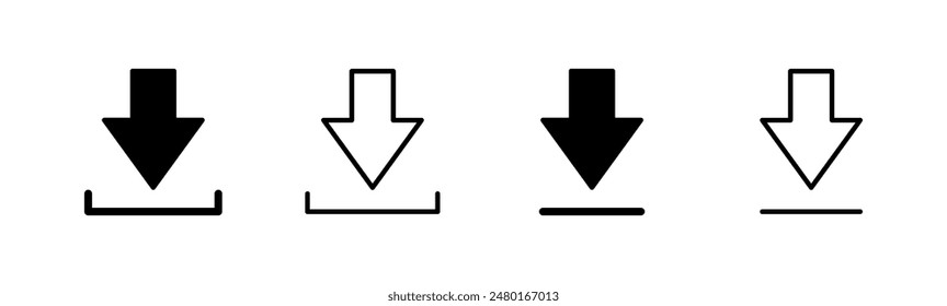 Conjunto de iconos de Descarga. Icono de Vector de Descarga