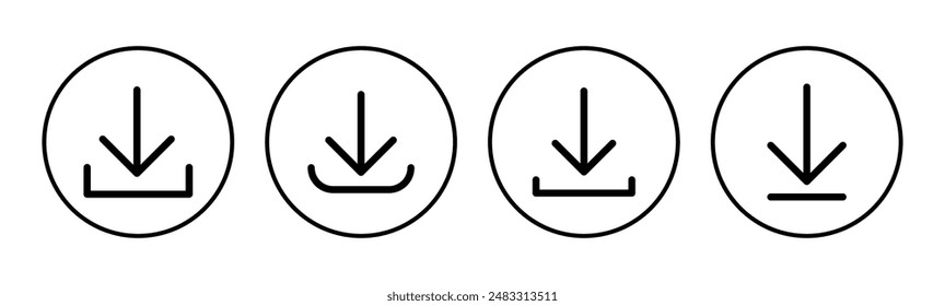 Conjunto de iconos de Descarga. Icono de Vector de Descarga