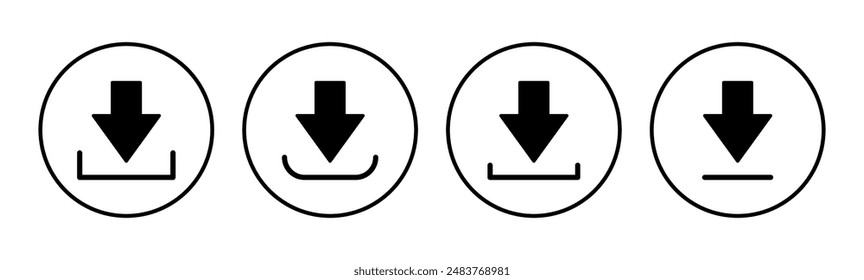 Herunterladener Symbolsatz. Symbol für Herunterladene Vektorgrafik
