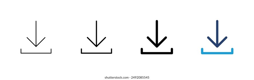 Download icon set. Download vector icon