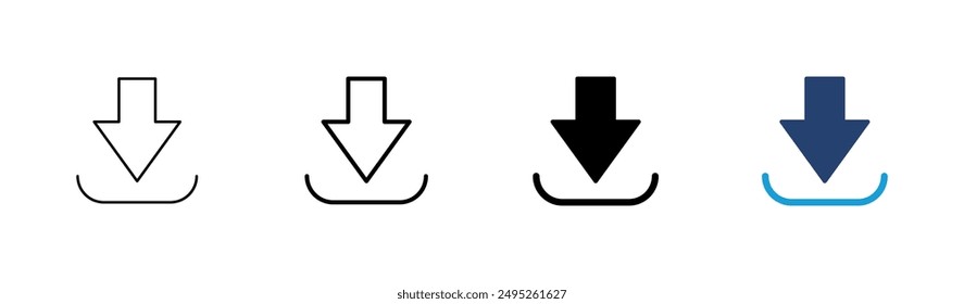 Download icon set. Download vector icon