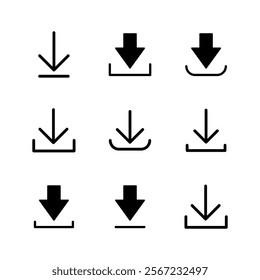 Download icon set. Download vector icon