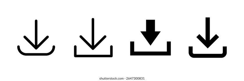 Conjunto de ícones de download. Ícone de vetor de download