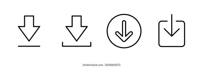 Conjunto de iconos de Descarga. Icono de Vector de Descarga