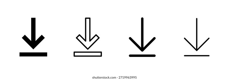 Conjunto de iconos de Descarga. Icono de Vector de Descarga