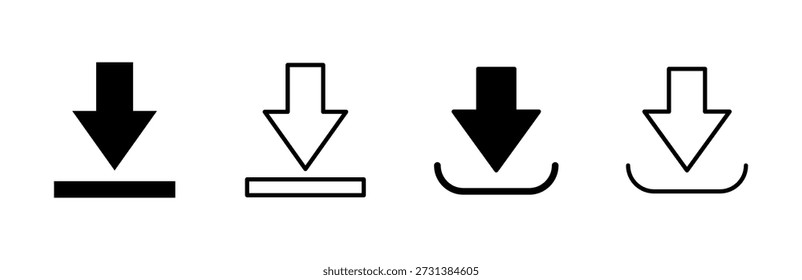Download icon set. Download vector icon