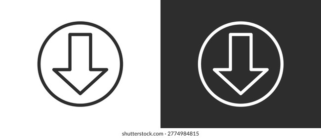 Download Icon Set Vector Collection Isolated In Black And White