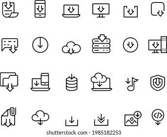 Diseño vectorial de conjunto de iconos de descarga 