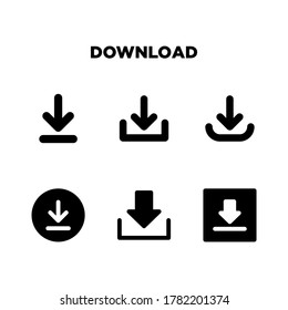 Download icon set vector illustration template on a white background