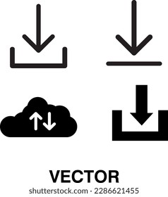 icono de descarga conjunto ilustración vectorial en fondo blanco..eps