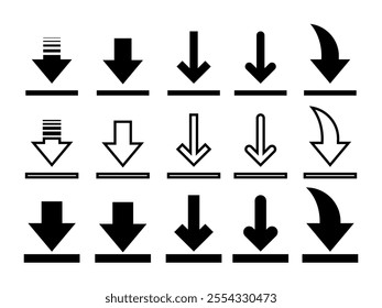 Download icon set. Vector illustration.