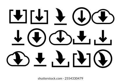 Download icon set. Vector illustration.