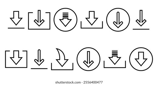 Download icon set. Vector illustration.