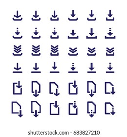 Download icon set. Vector illustration. 