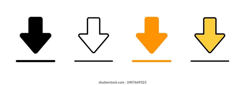 Download icon set vector. Download sign and symbol