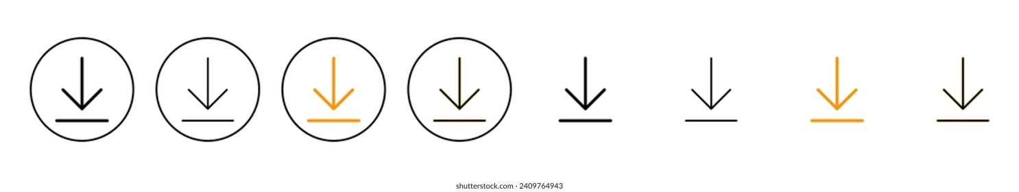 Download icon set vector. Download sign and symbol
