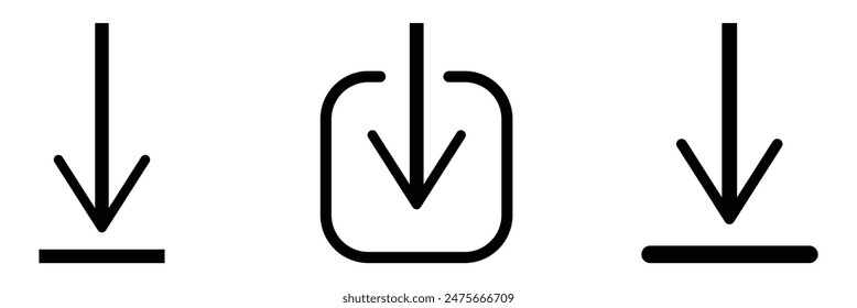 Download icon set. Download vector icon. Software download icon . Web icon set . Icons collection. Vector illustration. Eps file 2.