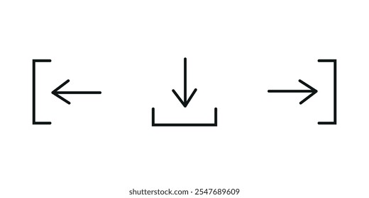 Download icon set vector white background 