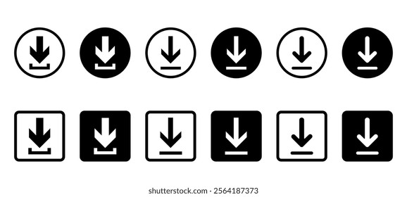 Download icon set web cyberspace download arrow navigation technology internet business computer