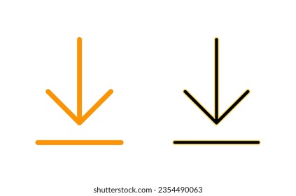 Download icon set for web and mobile app. Download sign and symbol