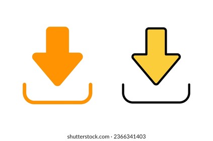 Download icon set for web and mobile app. Download sign and symbol