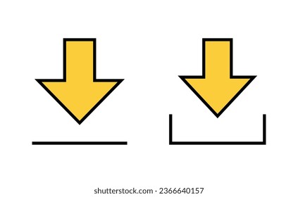 Download icon set for web and mobile app. Download sign and symbol