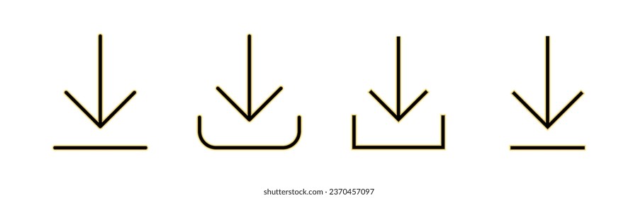 Download icon set for web and mobile app. Download sign and symbol