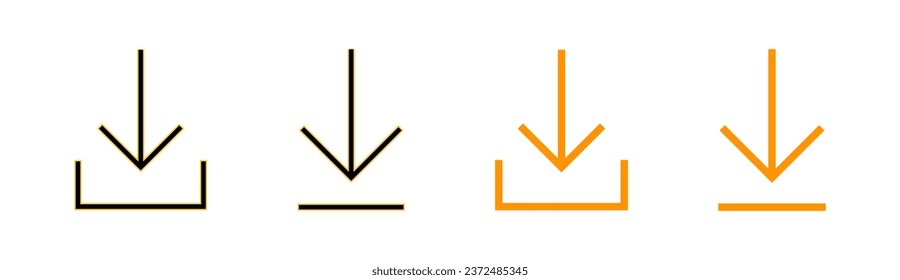 Download icon set for web and mobile app. Download sign and symbol
