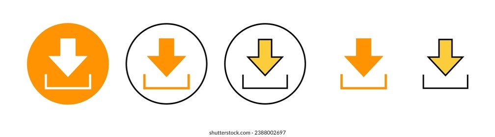 Juego de iconos de descarga para aplicaciones web y móviles. Señal de descarga y símbolo