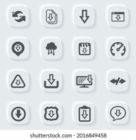 Juego de iconos de descarga para sitios web e interfaz de usuario