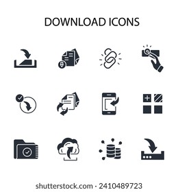 Descarga conjunto de iconos.vector.Curso editable.Signo de estilo lineal para usar diseño web,logotipo.Ilustración de símbolo.