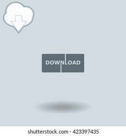 Download icon with shadow. 