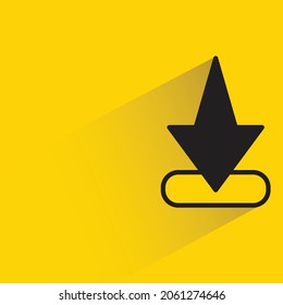 download icon with shadow on yellow background