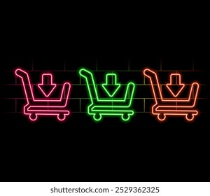 Download Icon. Shopping Cart Vector for E Commerce and Digital Products. icon neon..2
