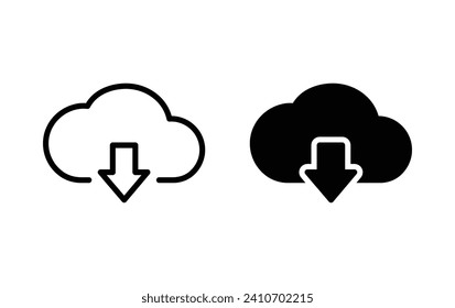 Download icon, download sign vector for web site Computer and mobile app