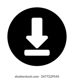 Icono de Descarga, Vector de silueta aislado sobre fondo blanco. diseño simple y moderno